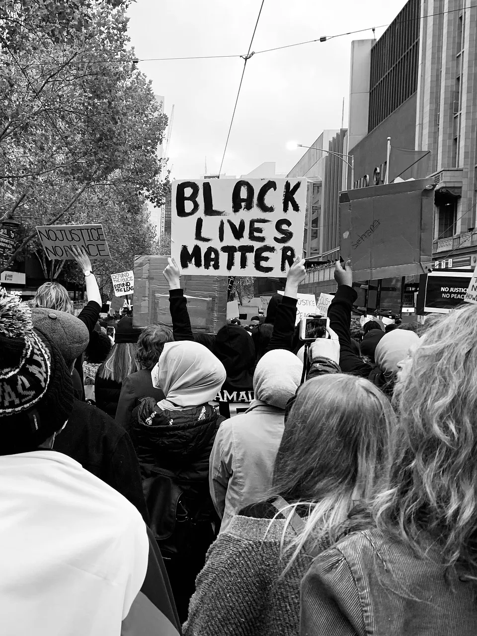 Black Lives Matter protestors gather in Buellton for peaceful protest and praying.